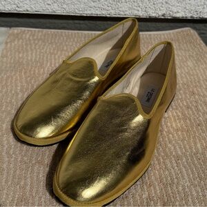 Le Orsine‎ Metallic Gold Loafers NWOB size 42
